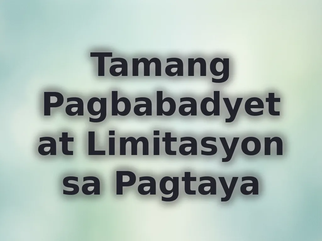 Tips sa budget